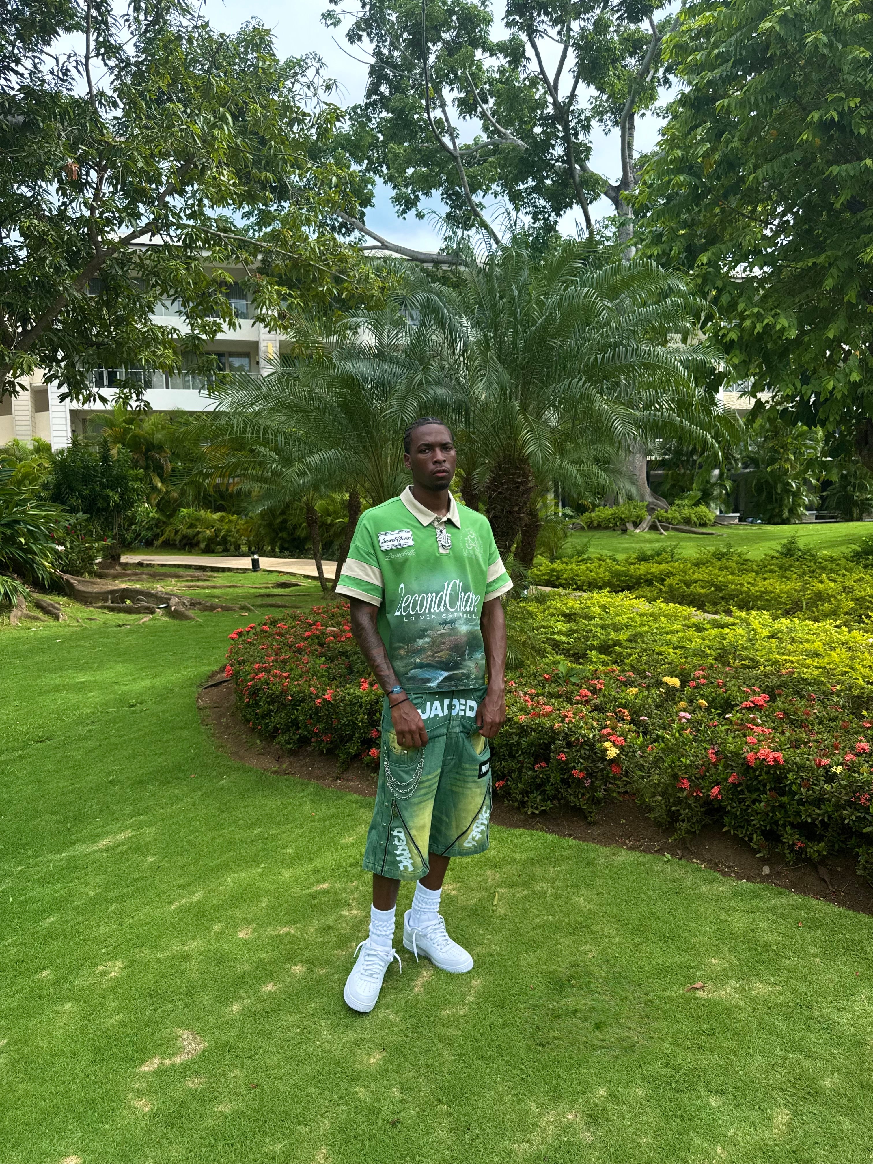 2C Green "La Vi Belle" Polo